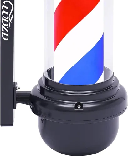 Miniatura 5 de Luz de poste de barbero de 27 pulgadas rojo blanco y azul
