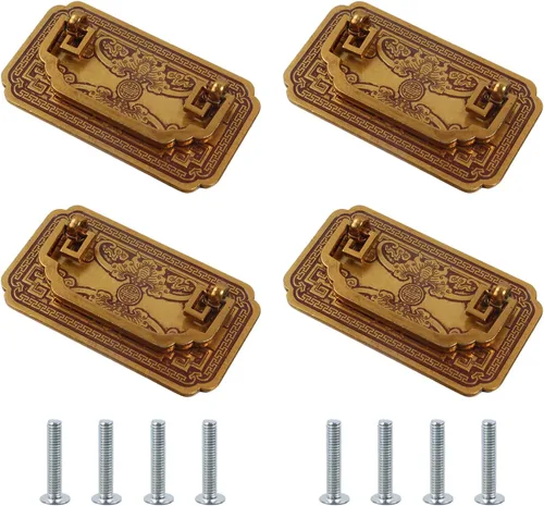 Miniatura 16 de MY MIRONEY 4 tiradores negros antiguos para cajones, manijas de cajón estilo desgastado y elegante, manijas de giro para gabinete, aparador