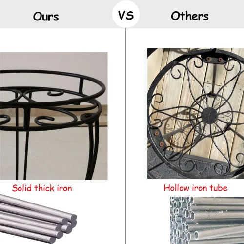 TREEZITEK Soporte de metal alto de 11.8 pulgadas de diámetro para interiores o exteriores, soporte resistente para macetas con capacidad para