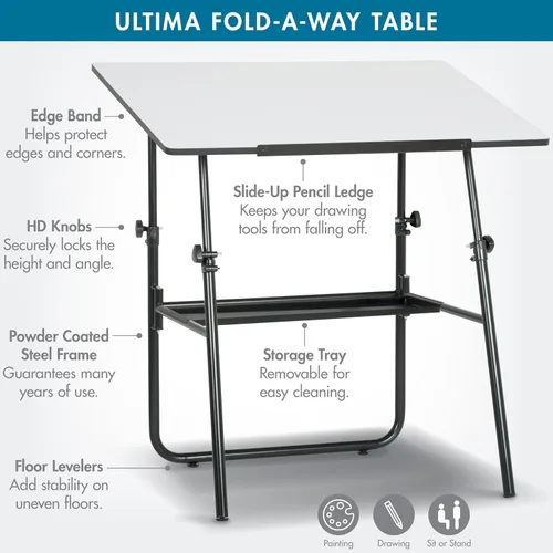 Miniatura 3 de Studio Designs 19652 Ultima Fold A Way Mesa, color negro