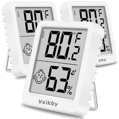 Miniatura 9 de Higrómetro de humedad para interiores, paquete de 3, termómetro de habitación para monitor preciso de temperatura ambiente, higrómetro digital