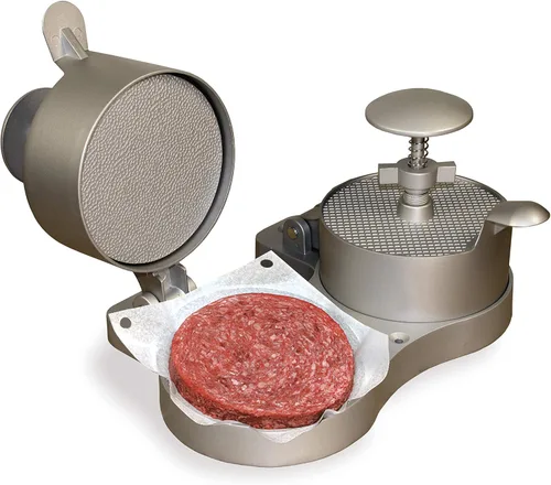 Miniatura 11 de Prensa para hamburguesas Weston, única y antiadherente, Sencillo con eyector de torta, Gris