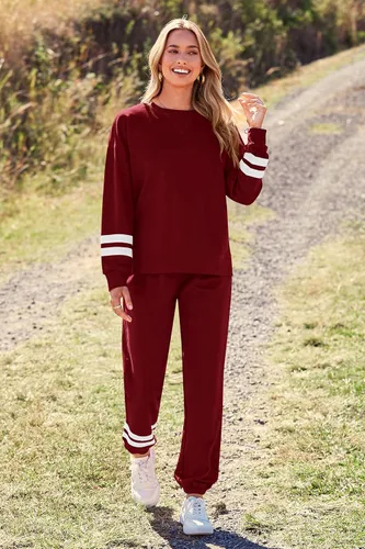 Miniatura 107 de Prettygarden - Conjunto de pijama de dos piezas para mujer, diseño de teñido anudado, sudadera informal de manga larga con pantalones largos, ropa