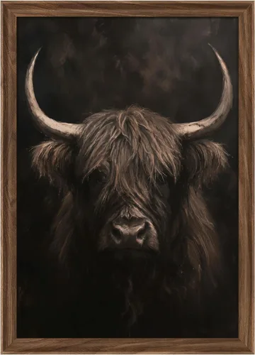 Miniatura 203 de MUDECOR Lienzo enmarcado prémium para pared, pinos nevados en bosque de invierno, ilustraciones modernas, arte contemporáneo, escénico, divertido