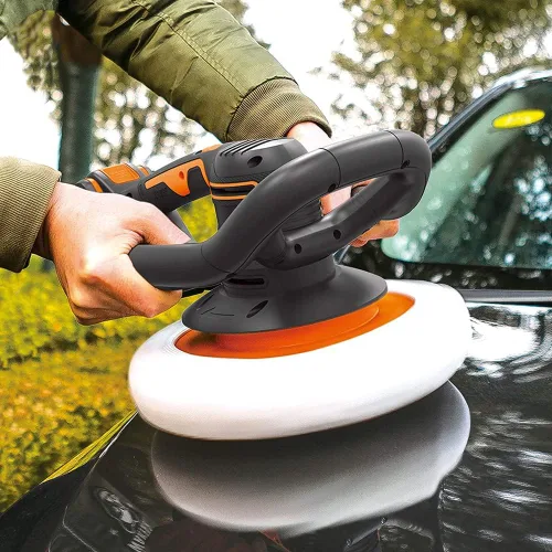 Miniatura 6 de WORX Pulidora orbital inalámbrica WX856 de 20 V, placa de 10.000 in, motor potente, diseño compacto y ergonómico, con 2 capó de alta calidad, viene