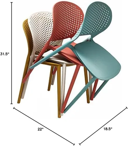 Miniatura 3 de 2xhome Juego de 2 sillas de comedor para patio Silla auxiliar moderna apilable para piscina al aire libre Plástico resistente a la intemperie