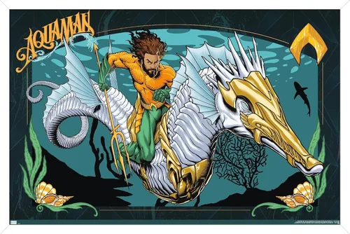 Miniatura 15 de Trends International DC Comics Movie Aquaman y el Reino Perdido - Póster de pared con ilustración de Aquaman, 14.72 x 22.37 pulgadas, versión