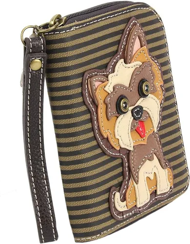 Miniatura 4 de CHALA Yorkshire - Cartera con cremallera, bolsa de mano, juego de regalo para amantes de los perros, Solo billetera