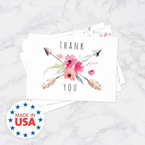 Miniatura 6 de Boho Spirit tarjeta de agradecimiento surtidas – Set de 36 interior en blanco – 6 Diseños interior en blanco – de tarjetas con sobres blancos