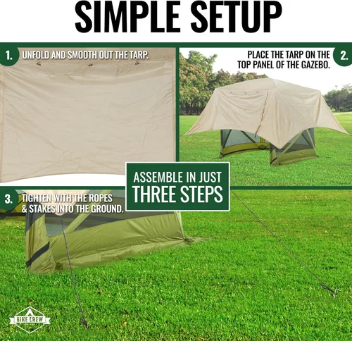 Miniatura 3 de Hike Crew Toldo de refugio de lluvia compatible con carpa desplegable de 4 lados con paneles de 6 pies Toldo duradero que transforma tu glorieta