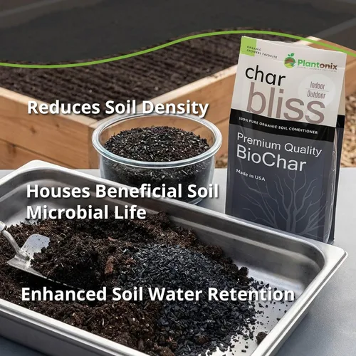 Miniatura 5 de Char Bliss (1 cuarto de galón) - Biochar orgánico para plantas - Enmienda orgánica del suelo de biochar con certificación OMRI - Carbón hortícola