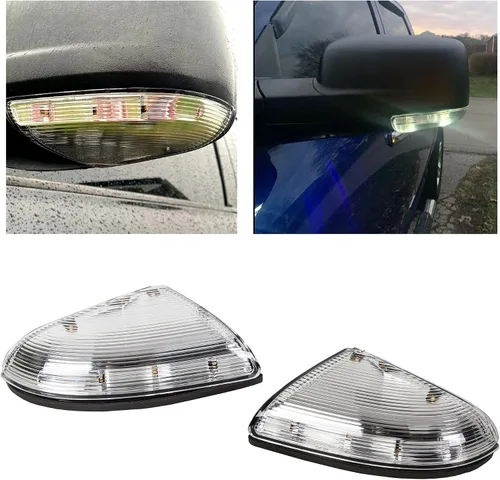Miniatura 9 de ECOTRIC Luz de Charco de Señal de Giro del Espejo Izquierdo Compatible con Dodge Ram 1500 2009-2013 y 2500 2010-2013 LH Cubierta de Carcasa