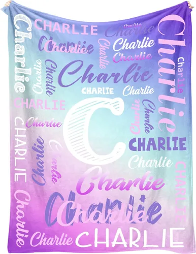 Miniatura 8 de Manta de nombre personalizada para adultos y niños, manta de nombre personalizada – 9 colores, 7 tamaños, manta de franela gruesa, manta de nombre