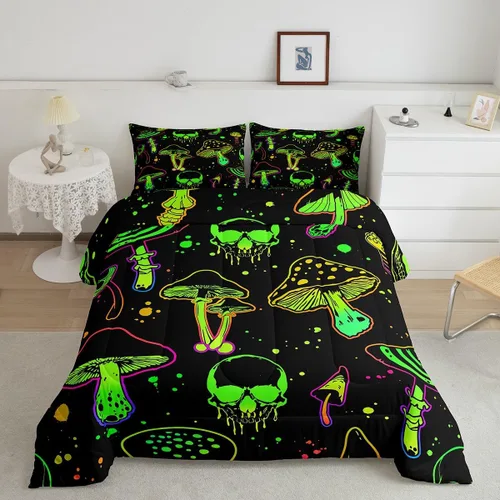 Miniatura 18 de Juego de edredón de calabaza para niños, con estampado de calabaza, estilo Halloween, juego de ropa de cama para niños, juego de ropa de cama