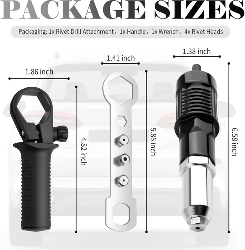 Miniatura 2 de Adaptador de pistola de remache para kit de taladro, accesorio profesional de taladro de remache para taladros eléctricos inalámbricos, adaptador