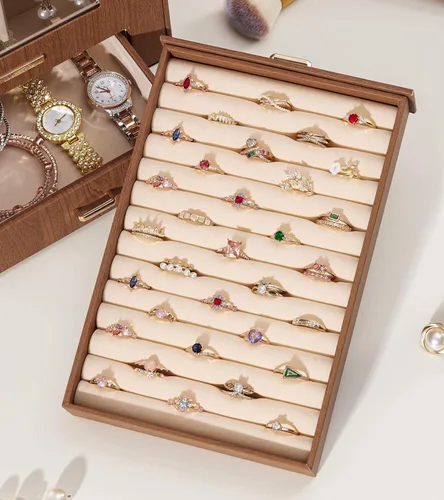 Miniatura 8 de Homde Organizador de joyas con ganchos transparentes para collares de ventana, regalo para mujeres, caja de joyería para collares, anillos, aretes