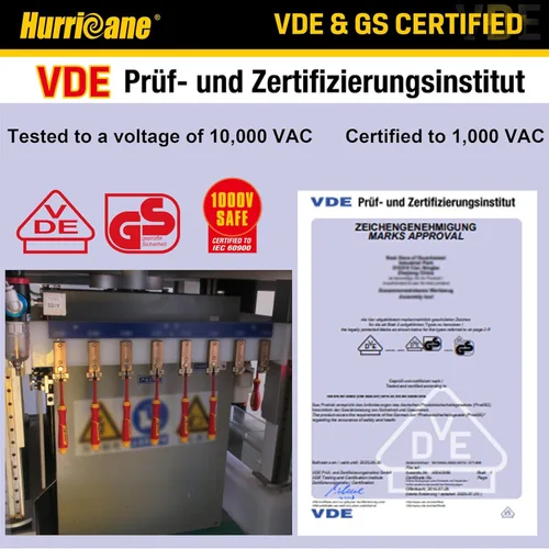 Miniatura 2 de HURRICANE Juego de destornilladores de precisión aislados de 6 piezas, destornilladores eléctricos pequeños certificados VDE de 1000 V con puntas