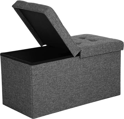 Miniatura 8 de SONGMICS Colección Mazie - Otomana de almacenamiento de 30 pulgadas, banco de almacenamiento plegable con tapa abatible, capacidad de carga de 660