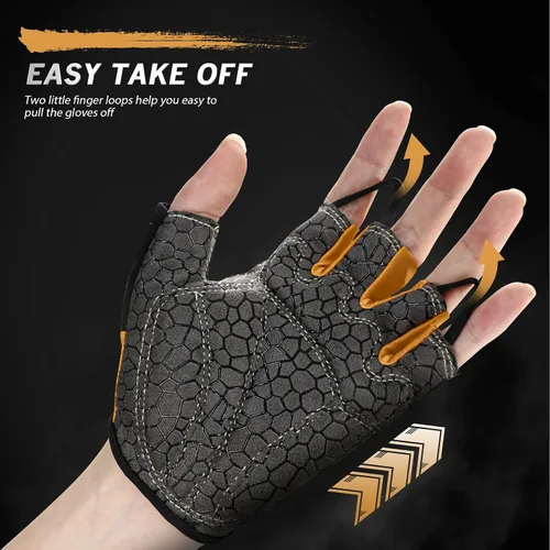 Miniatura 3 de Guantes de ciclismo, guantes de ciclismo, guantes de bicicleta para hombres y mujeres, con almohadilla antideslizante que absorbe los golpes