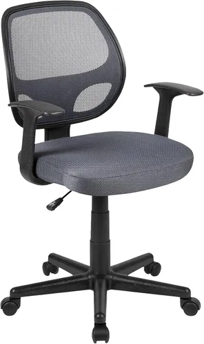 Miniatura 4 de Flash Furniture Flash Fundamentals Silla de oficina ergonómica giratoria de malla gris con brazos