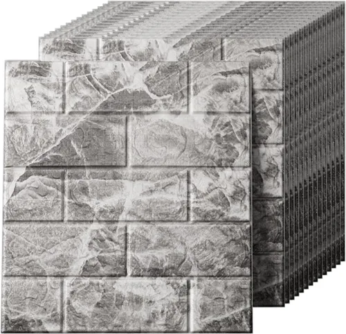Miniatura 11 de Paneles de pared 3D para despegar y pegar en piedra roja y blanca, 10 piezas de papel tapiz 3D de piedra de espuma XPE, paneles de pared de ladrillo