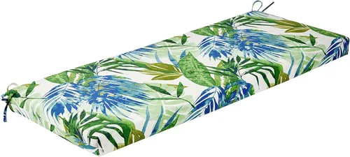 Pillow Perfect Tropic - Cojín floral para sofá de interior/exterior con lazos, resistente a la intemperie y a la decoloración, 18 x 45 pulgadas,
