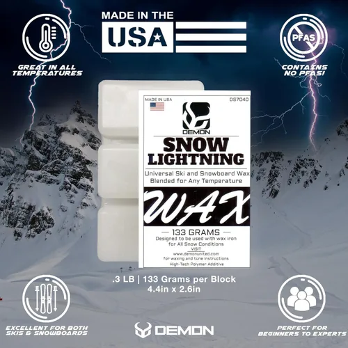 Miniatura 3 de DEMON UNITED USA Diamond Star Edition Kit de afinación de esquí y snowboard, kit de cera temporal para todas las estaciones, hierro de cera
