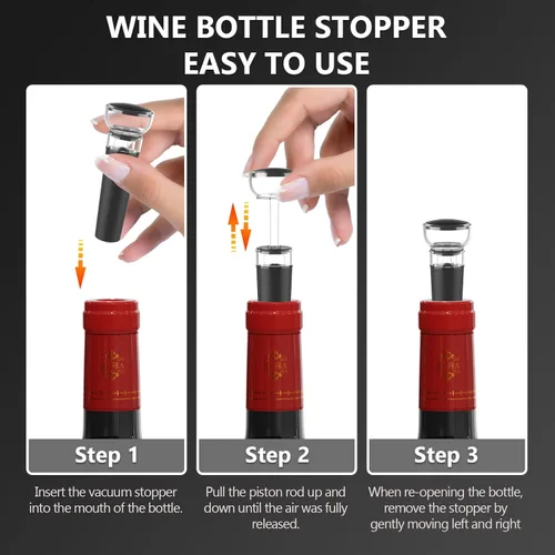 Miniatura 6 de Aireador eléctrico de vino y bomba decantadora – Perfecto para el día del padre, aireación silenciosa de doble bomba, vertido medido, visualización