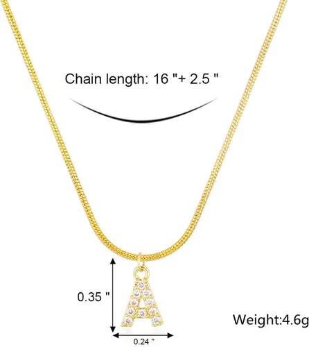 Miniatura 7 de Pequeños collares con inicial de oro para mujer, chapado en oro de 14 quilates, collar con dije de letra de circonita cúbica, collar personalizado