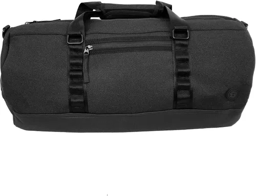 Smassy Bolsa de gimnasio de neopreno duradera con parte inferior de cuero vegano, bolsa deportiva grande con correa ajustable para el hombro y