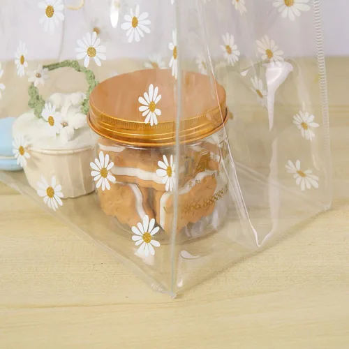 Miniatura 9 de YMASELA Bolsa de regalo transparente con asas (9.8 x 9.1 x 5.5 pulgadas, 2 unidades) bolsa de embalaje de regalo impermeable de plástico resistente