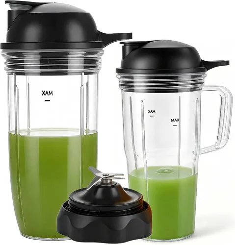 Miniatura 8 de Frasco personal de repuesto para exprimidor de 24 onzas con tapa para llevar, compatible con Nutribullet Ultra Plus+ Sistema de cocina compacto