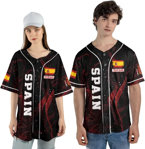 Miniatura 4 de Podagree - Camiseta de béisbol personalizada de España, bandera española, escudo de armas de España, regalo peruano para hombres y mujeres