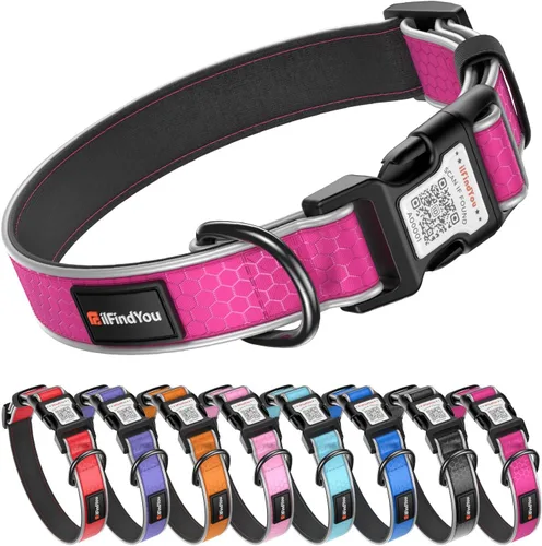 Miniatura 26 de Collar Reflectante para Perro, Collares Personalizados para Perro con Hebilla de Código QR, Collar de Nailon Suave para Mascotas Ajustable para Camo