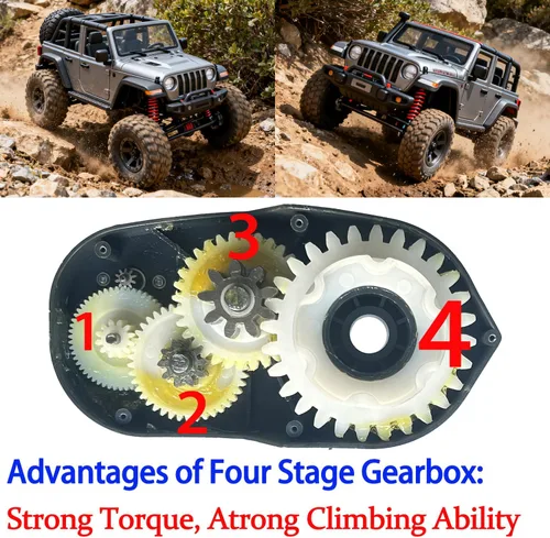 Miniatura 4 de Caja de cambios de motor de acero de 24 V para Jeep Power Wheels Piezas de repuesto de actualización de motor, caja de engranajes de motor de alto