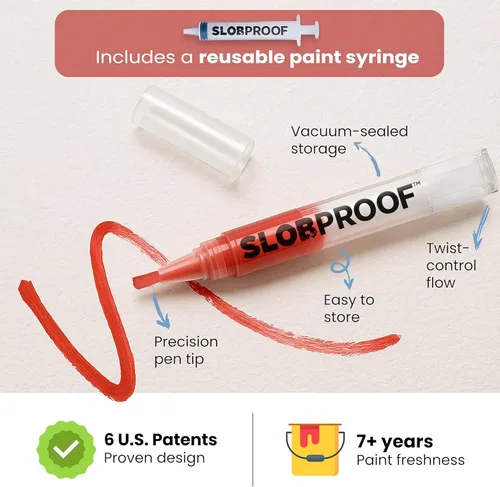 Miniatura 4 de Slobproof Bolígrafo de pintura de retoque recargable, sin ensuciar, herramienta de reparación de pintura de pared reutilizable, aplicación precisa