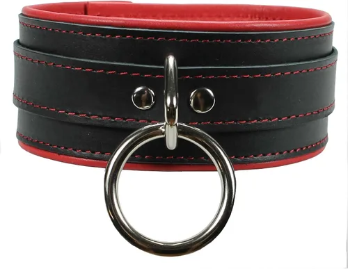 Miniatura 7 de Madison Collar Latigo Leather Lambskin O-Ring Handmade Padded Leather Collar