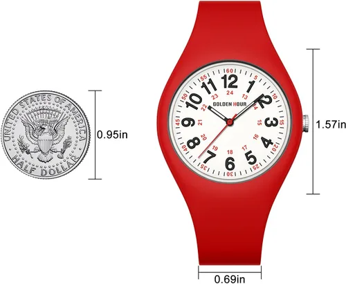 Miniatura 2 de GOLDEN HOUR Relojes deportivos impermeables analógicos unisex para enfermeras, profesionales médicos, estudiantes, esfera militar brillante y fácil