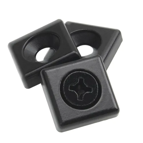 Miniatura 4 de 12 piezas de aleación de zinc serie 2020 estándar europeo perfil de aluminio tapa de extremo ranura en T accesorios de perfil de aluminio negro