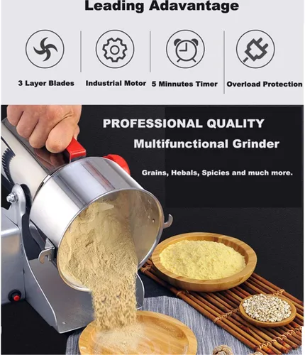 Miniatura 6 de 700G Granos Eléctricos Especias Hebals Cereales Café Alimentos Secos Molino Harina Trituradora de Polvo