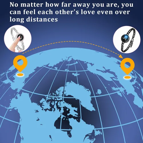 Miniatura 4 de Long Distance Touch Bracelets,Vibration & Light up Remote Smart Matching Couples Bracelet for Couple Long Distance Relationship Girlfriend Boyfriend