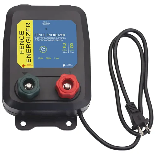 Cargador de valla eléctrica Plus 2 Millas/8 Acres, Cargador de valla eléctrica PE2, Cargadores de valla eléctrica para ganado para cercar animales y
