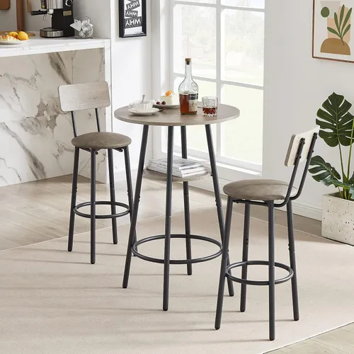 Miniatura 8 de ODUWA Juego de mesa y sillas de bar para 4,5 piezas de altura de mostrador Bistró Pub con 4 taburetes tapizados de poliuretano para comedor, cocina