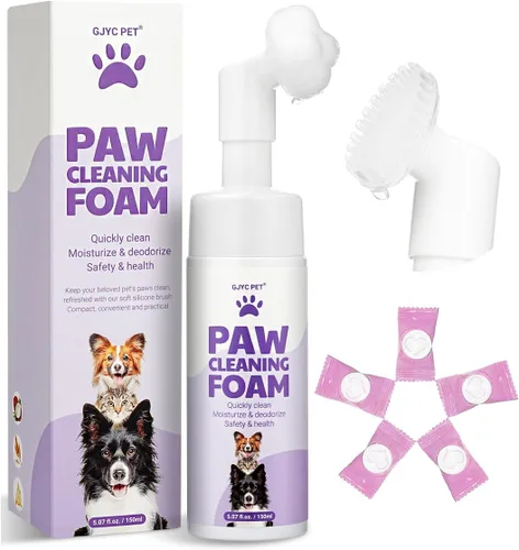 Magic Brush Limpiador de patas para perros y gatos, limpiador de pies de mascotas sin enjuague con cepillo de limpieza integrado para patas sucias y