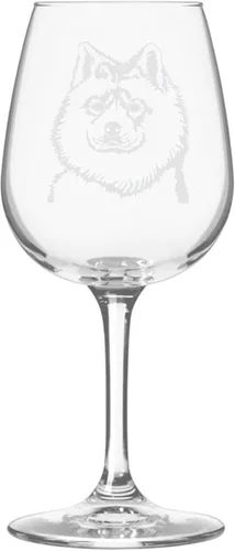 Miniatura 412 de Copa de vino de 12.75 onzas con diseño de perro grabado