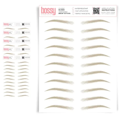 Miniatura 79 de 5 paquetes de tatuajes temporales para cejas, adhesivos impermeables para cejas, tatuajes falsos para el cabello tipo pelar de transferencia