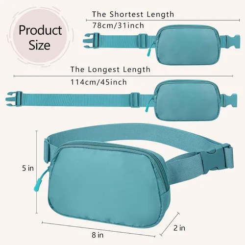 Miniatura 205 de Riñonera cruzada para mujeres y hombres, bolsa para cinturón para senderismo con correa ajustable, riñonera para correr, entrenamiento, deportes