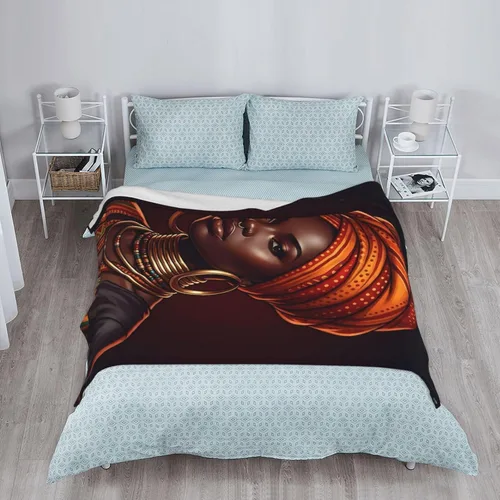 Miniatura 8 de African American Black Woman Fleece Throw Blanket Ultra Soft Cozy Decorative Flannel Blanket for Home Bed Couch Chair Travel 40x30in
