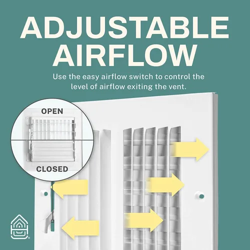 Miniatura 5 de Rejilla de techo – Cubiertas de ventilación de aire para techo o pared del hogar – 14 x 6 pulgadas (apertura de conducto), cubierta de rejilla