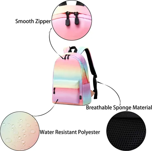 Miniatura 3 de Abshoo - Mochilas ligeras resistentes al agua para librero escolar, Arcoiris (Rainbow)), BPDG23-10